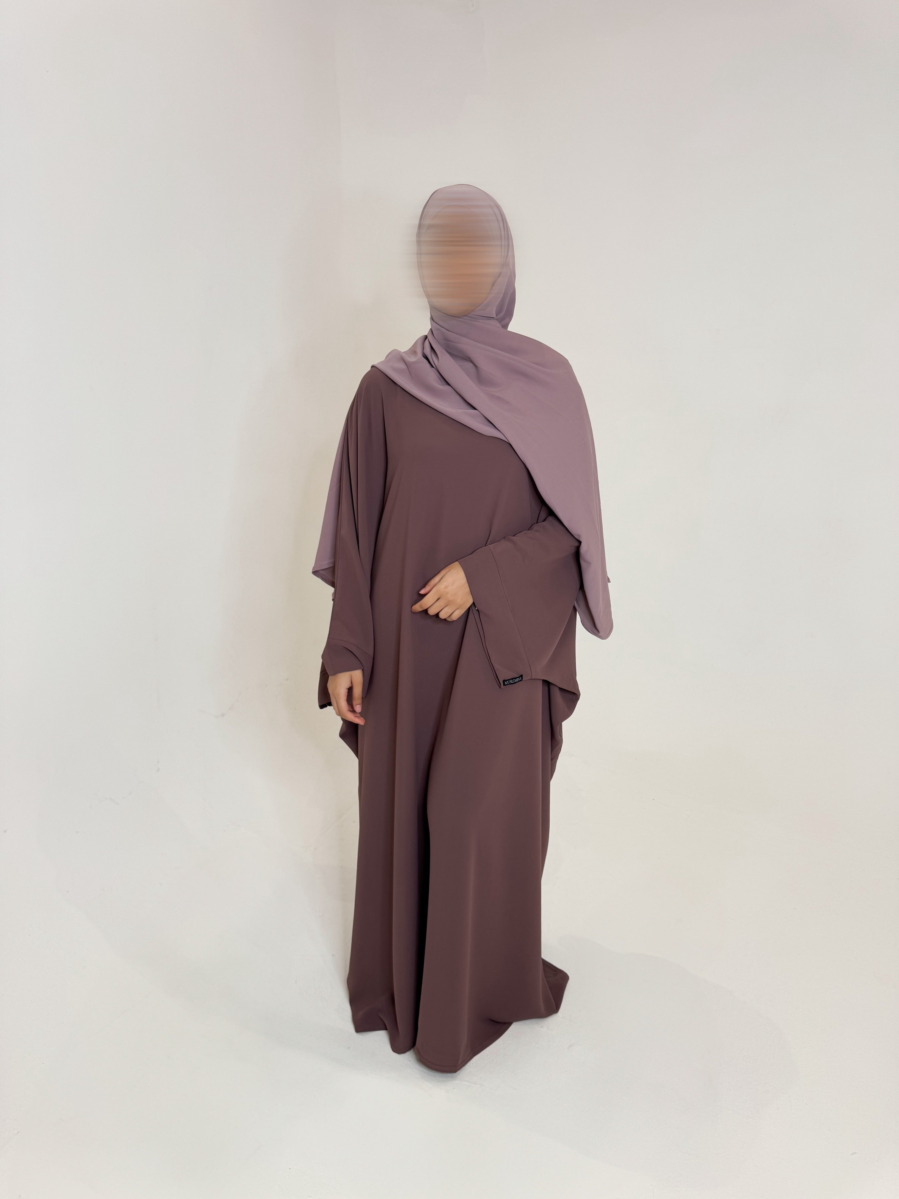 SAUDI-STYLE ABAYA – DUSTY PINK TAUPE