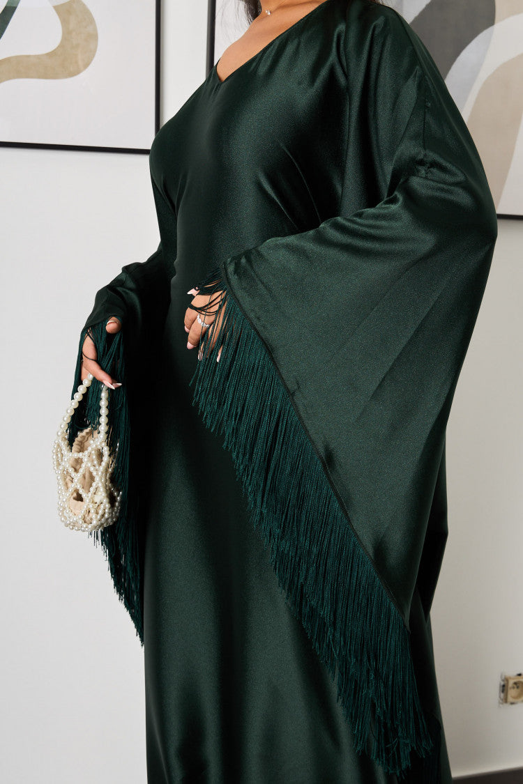 2-Piece dress + dark green voile set